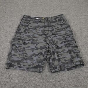 Lee Cargo Shorts Mens 34 Gray Camo Stretch 10 Inseam Outdoor Utility Casual